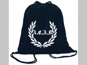 A.C.A.B. Punks not Dead  ľahký sťahovací batoh / vak s čiernou šnúrkou, 100% bavlna 100 g/m2, rozmery cca. 37 x 41 cm